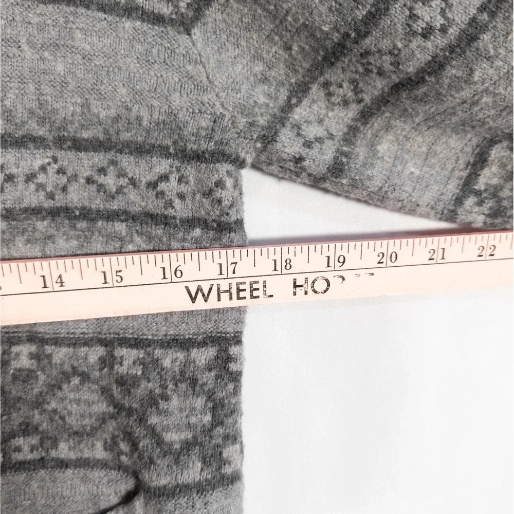 Aeropostal Men's Cardigan Sweater Retro Gray Fair Isle Knit Wool Sz M